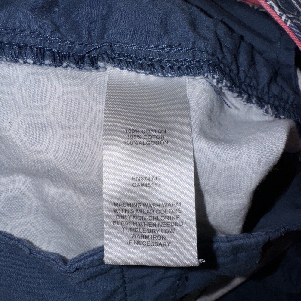 Bob Timberlake Shorts Women's Size 12 Blue Hexagonal Pattern - Picture 5 of 5